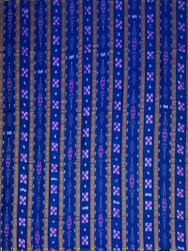 Royal Blue and Red Nuapatna Handloom Cotton Dress Material