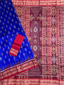 Royal Blue and Red Pure Silk Handloom Khandua Patta Saree