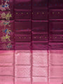 Rustic Pink and Light Pink Pure Silk Kanjivaram Handloom Saree