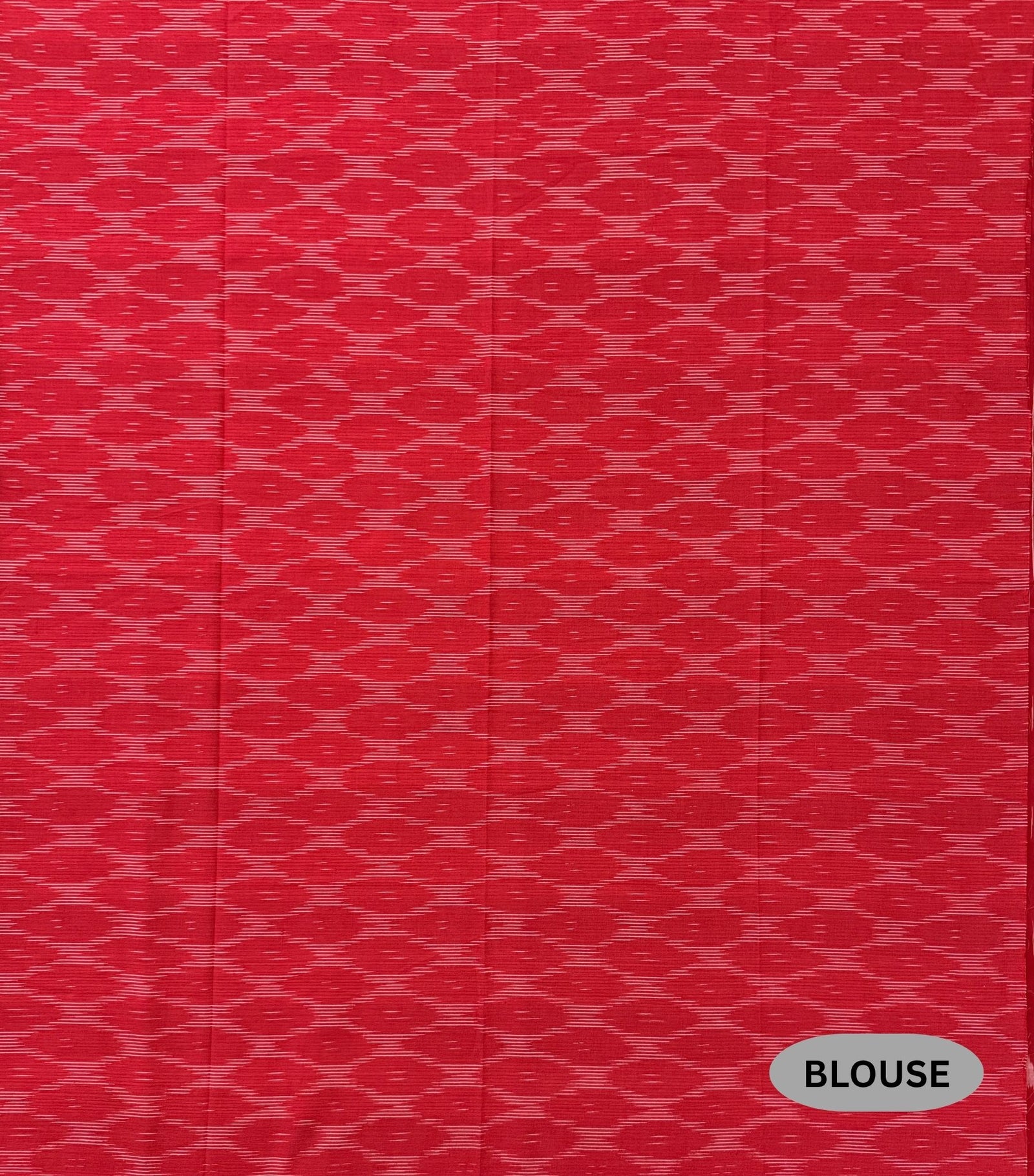 Salmon Pink and Red Pochampally Mercerised Cotton Handloom Saree in Ikkat Pattern