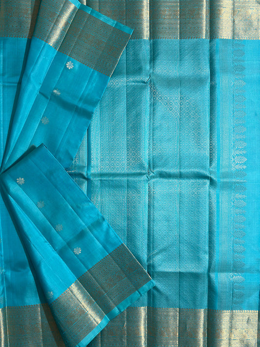 Sea Green Pure Silk Kanjivaram Handloom Saree