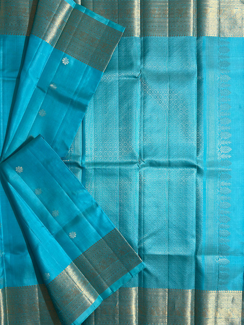 Sea Green Pure Silk Kanjivaram Handloom Saree