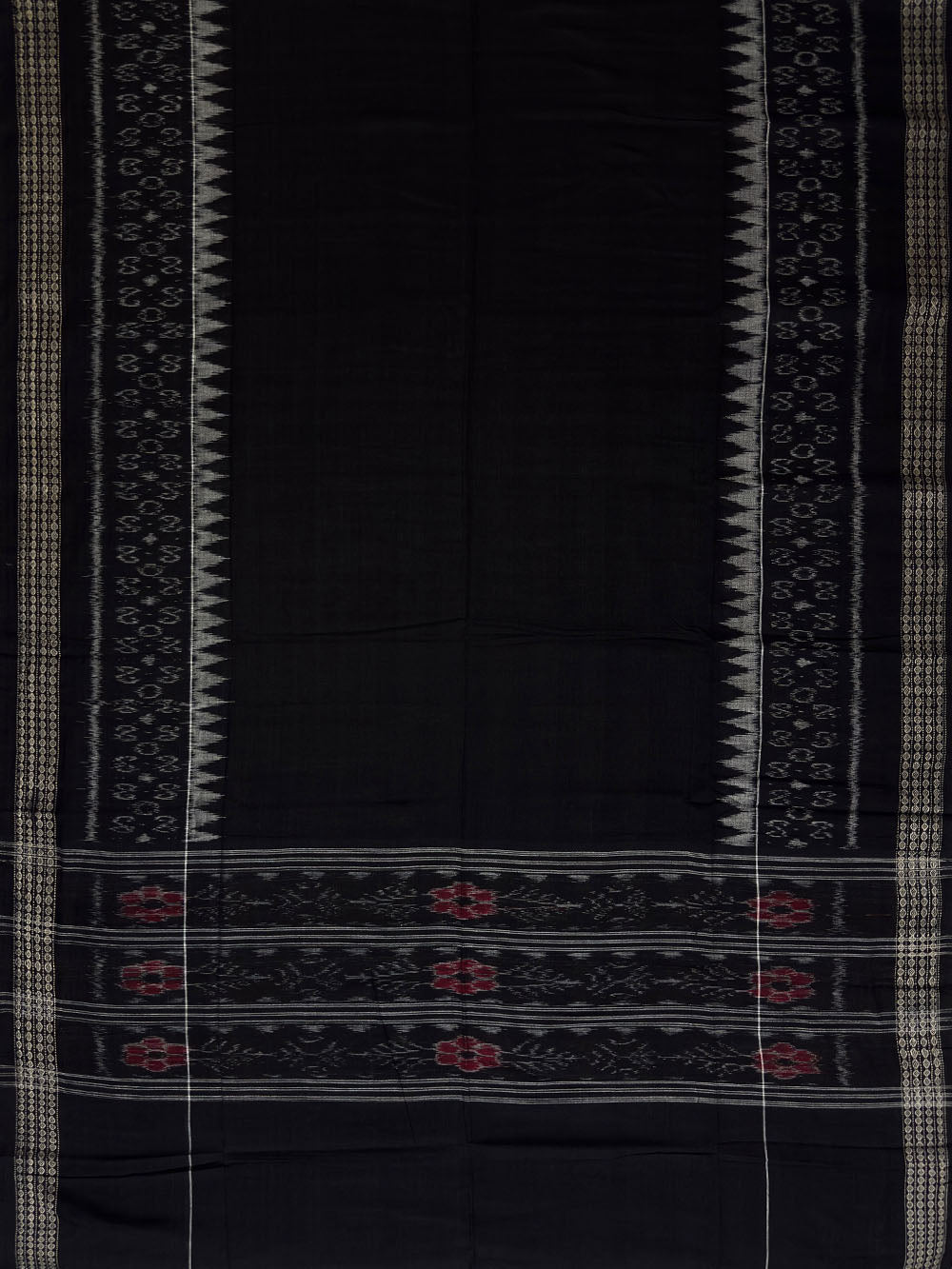 Sea Green and Black Sambalpuri Handloom Cotton Dress Material