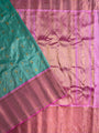 Sea Green and Pink Pure Silk Gadwal Handloom Saree