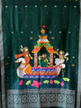 Sea green Boita Theme Hand Painted Pattachitra Dress Material