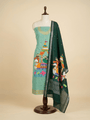 Sea green Boita Theme Hand Painted Pattachitra Dress Material