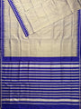 Silver and Royal Blue Handloom Berhampuri Pure Silk Patta Saree
