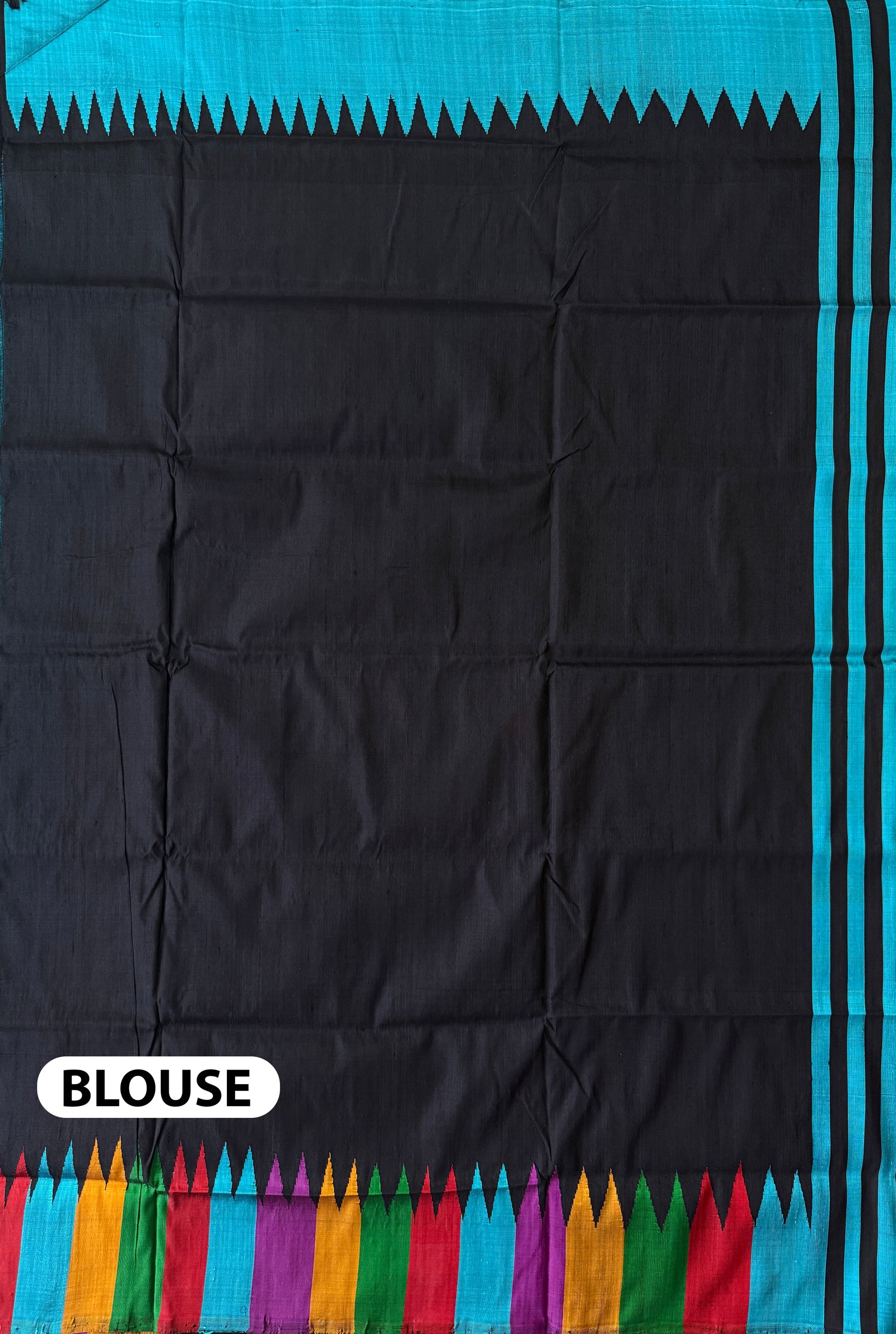 Sky Blue Double Pallu Handloom Berhampuri Pure Silk Patta Saree