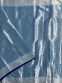 Sky Blue Handloom Cotton Tissue Saree