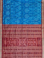 Sky Blue and Maroon Pure Sambalpuri Silk Handloom Saree