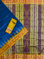 Sky Blue and Yellow Handloom Khandua Patta Saree
