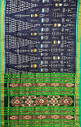 Slate Black and Green Pure Silk Handloom Khandua Patta Saree