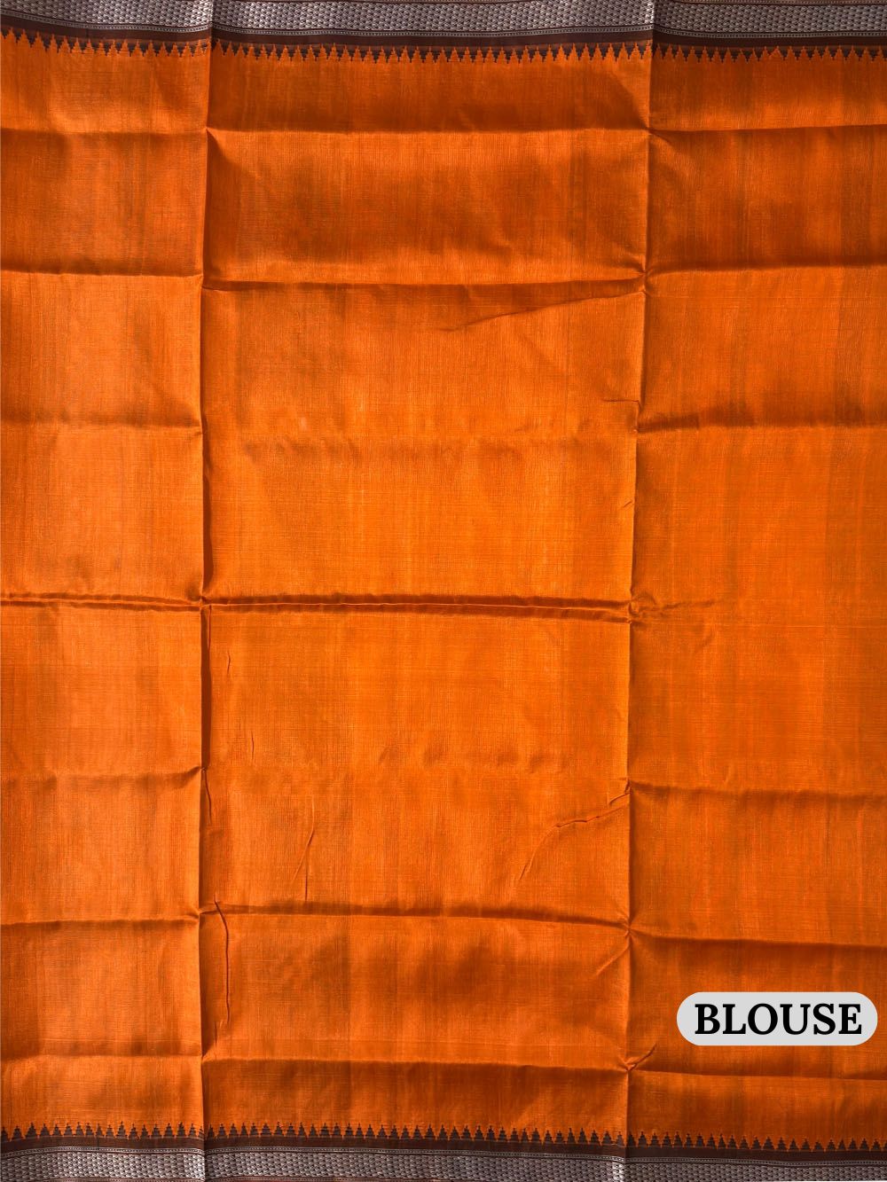 Slate Black and Orange Double Pallu Handloom Berhampuri Pure Silk Patta Saree