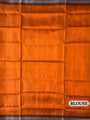 Slate Black and Orange Double Pallu Handloom Berhampuri Pure Silk Patta Saree