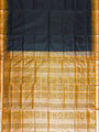 Slate Black and Yellow Pure Sambalpuri Silk Handloom Saree