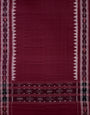 Slate Green and Maroon Sambalpuri Handloom Cotton Dress Material with Tribal Motifs