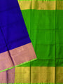 Solid Navy Blue and Green Pure Silk Uppada Handloom Saree