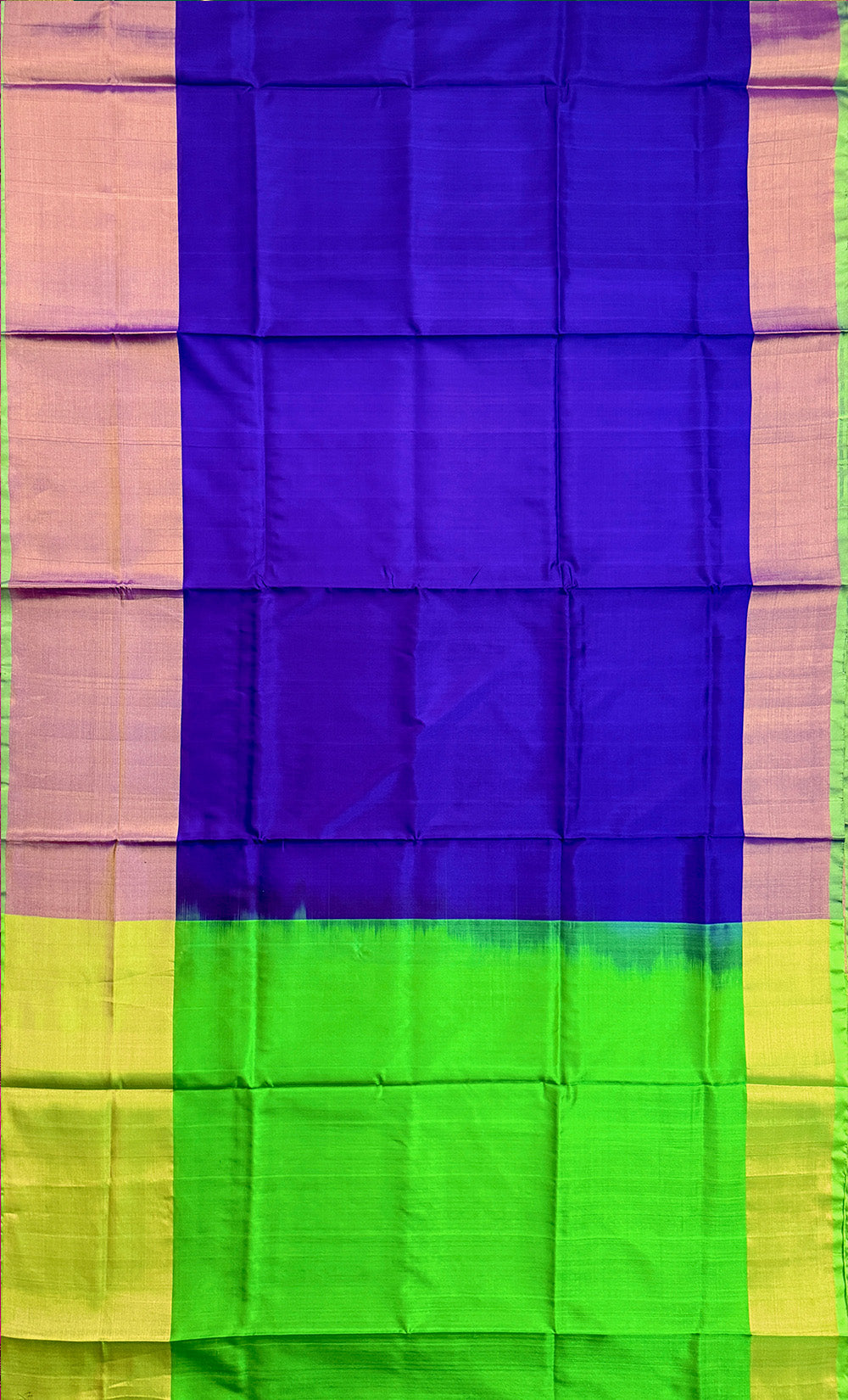 Solid Navy Blue and Green Pure Silk Uppada Handloom Saree