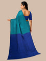 Teal and Blue Khadi Cotton Handloom Saree