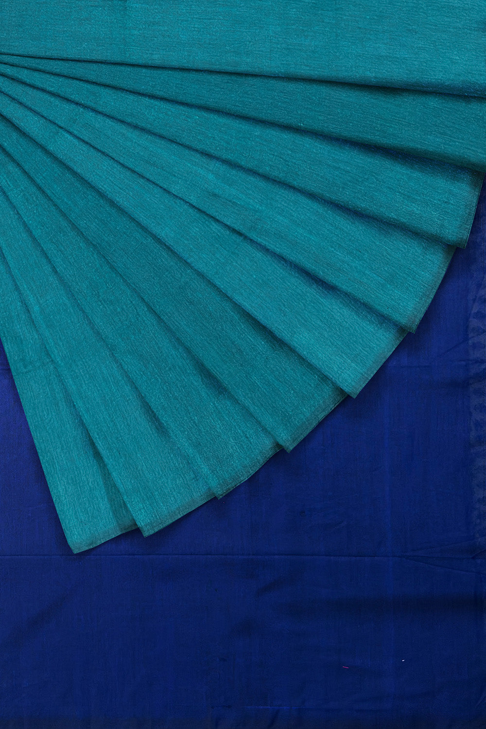 Teal and Blue Khadi Cotton Handloom Saree