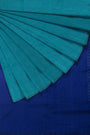 Teal and Blue Khadi Cotton Handloom Saree