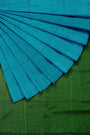 Teal and Green Khadi Cotton Handloom Saree