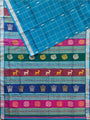 Turquoise Blue Double Pallu Handloom Berhampuri Pure Silk Patta Saree