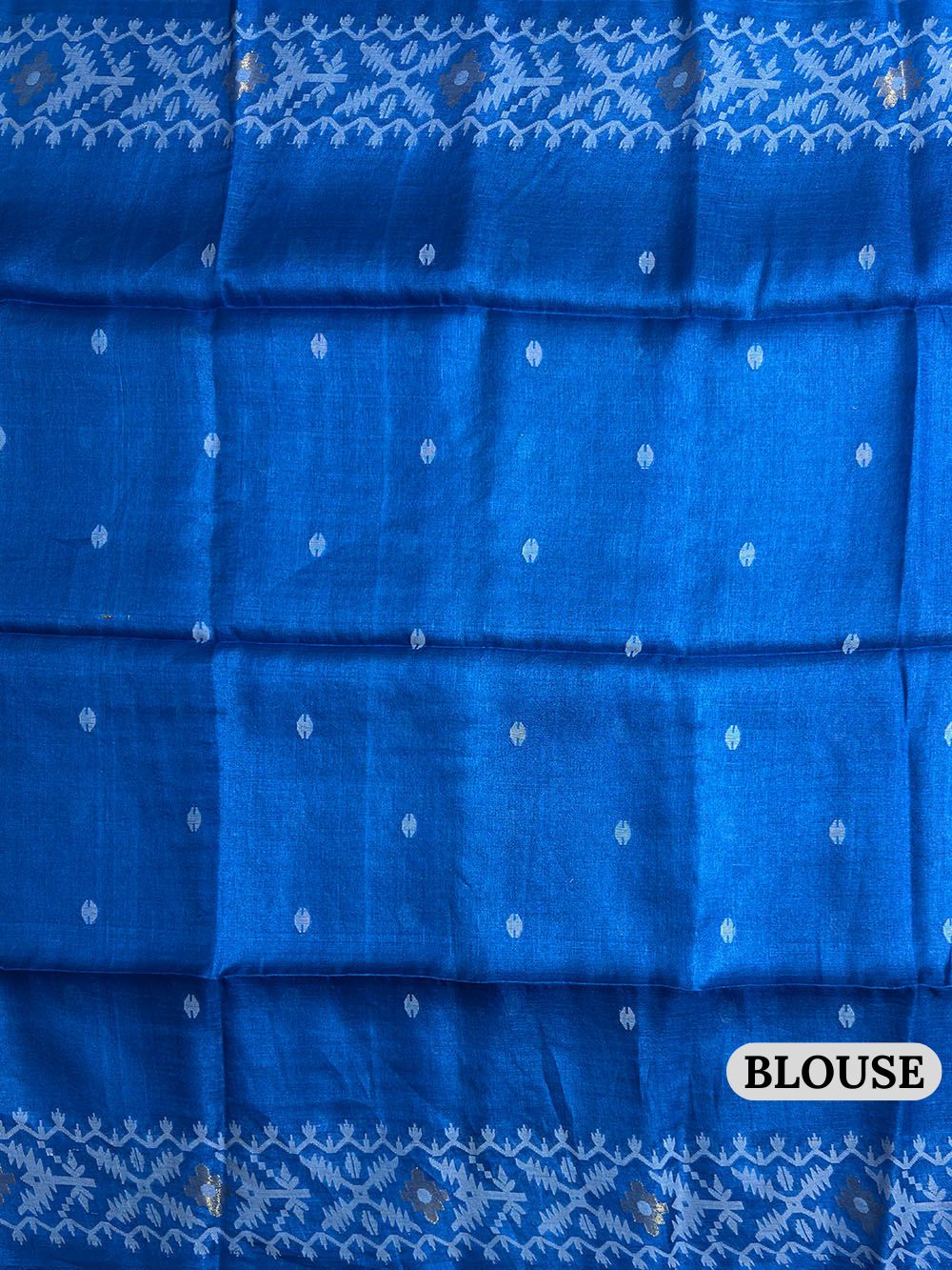 Turquoise Blue Pure Silk Tussar Handloom Saree