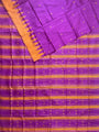 Violet and Yellow Double Pallu Handloom Berhampuri Pure Silk Patta Saree