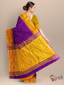 Violet and Yellow Pure Raw Silk Handloom Saree