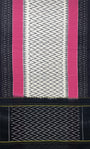 White, Black and Pink Pochampally Mercerised Cotton Handloom Saree in Ikkat Pattern