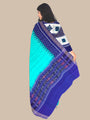 White, Blue and Turquoise Pasapalli Pattern Sambalpuri Handloom Cotton Dress Material