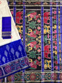 White and Blue Pure Silk Handloom Khandua Patta Saree