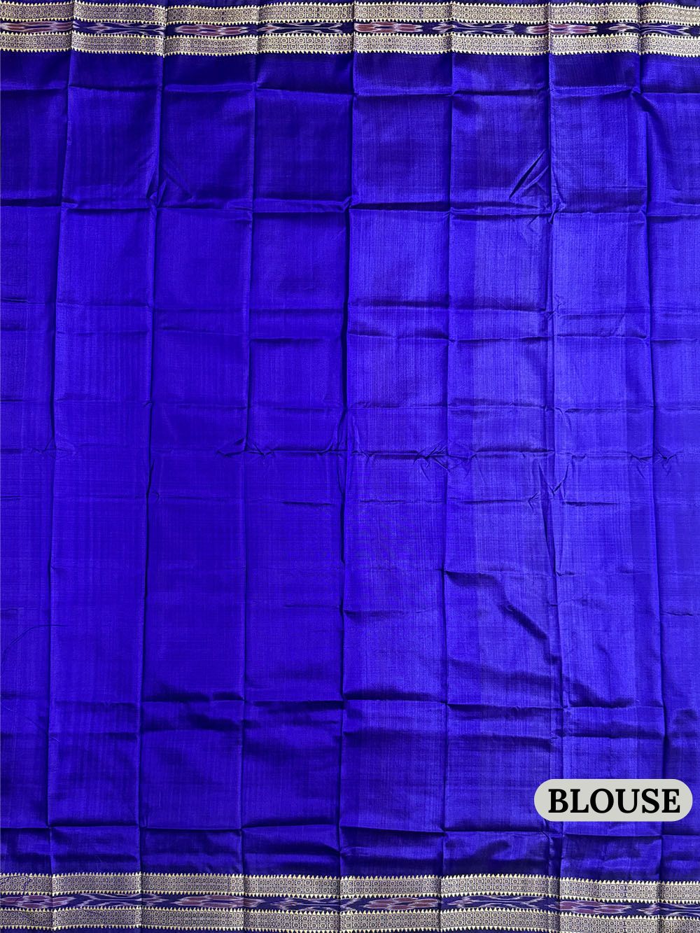 White and Blue Pure Silk Handloom Khandua Patta Saree