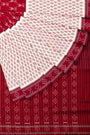 White and Red Handloom Cotton Sambalpuri Saree