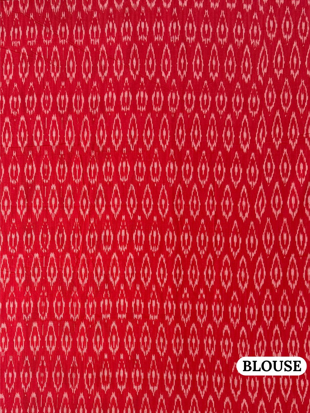 White and Red Pochampally Mercerised Cotton Handloom Saree in Ikkat Pattern