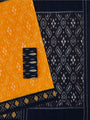 Yellow and Black Pochampally Mercerised Cotton Handloom Saree in Ikkat Pattern