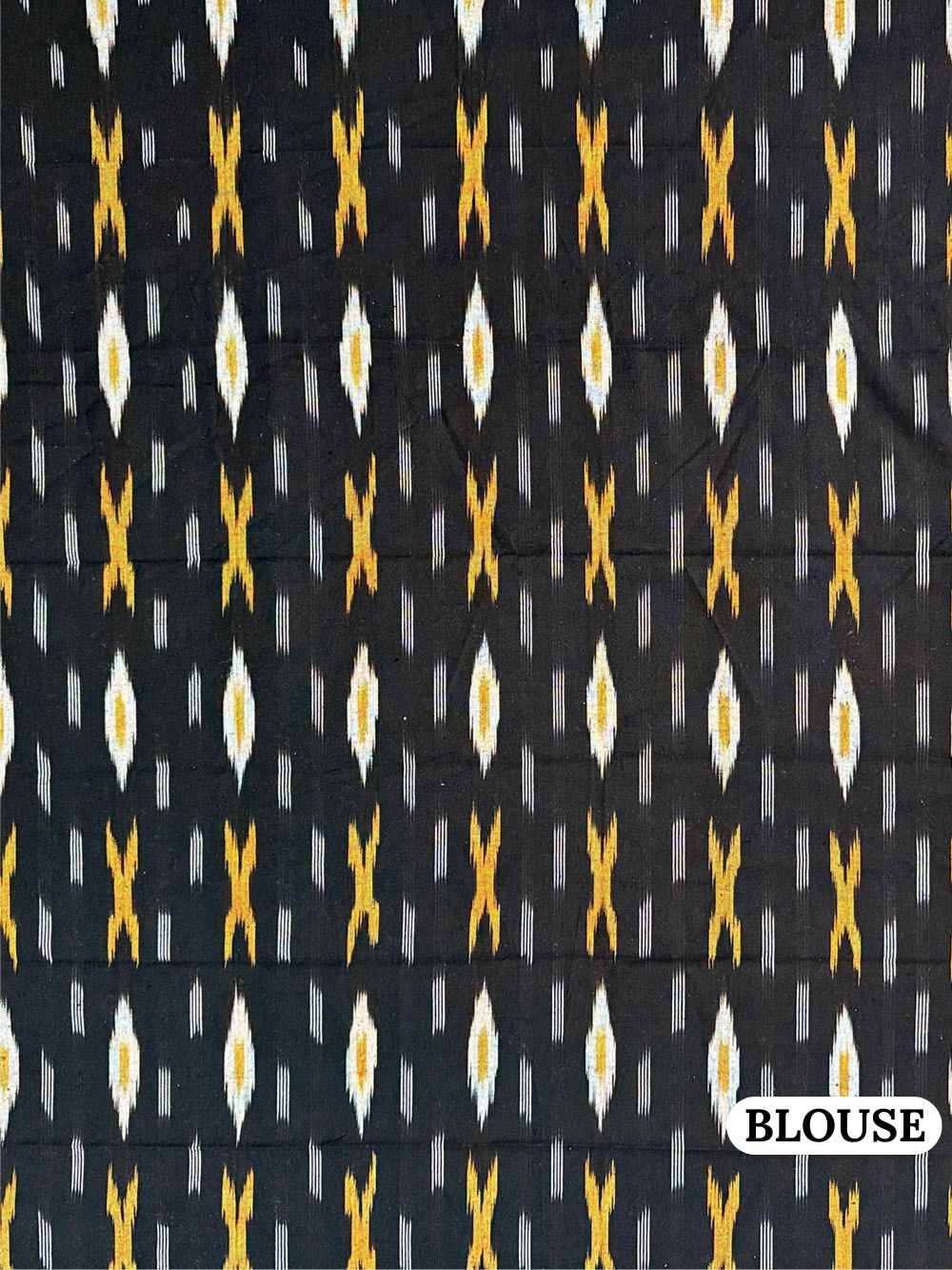 Yellow and Black Pochampally Mercerised Cotton Handloom Saree in Ikkat Pattern