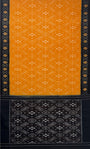 Yellow and Black Pochampally Mercerised Cotton Handloom Saree in Ikkat Pattern