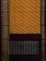 Yellow and Brown Pochampally Pure Silk Handloom Saree