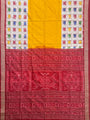 Yellow and White Aswini Pure Sambalpuri Silk Handloom Saree