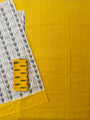Yellow and White Pochampally Mercerised Cotton Handloom Saree in Ikkat Pattern